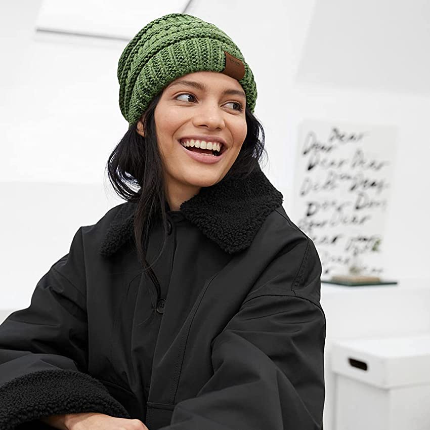 Knitted Beanie Hats Womens Slouch Beanies Winter Knitted Satin