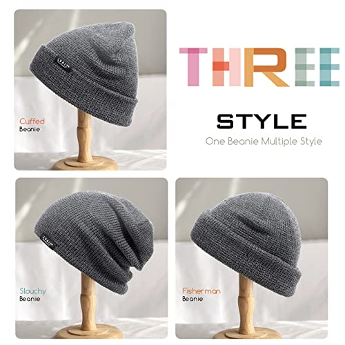 Lvaiz Knitted Beanie Waffle Slouchy Skullcap