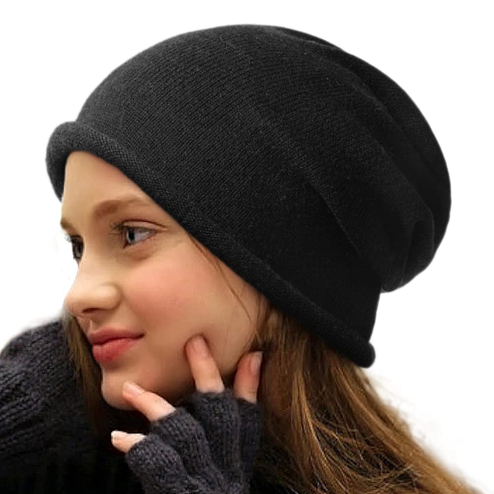 Women Winter Cashmere Knitted Slouchy Beanie for Women Men Wool