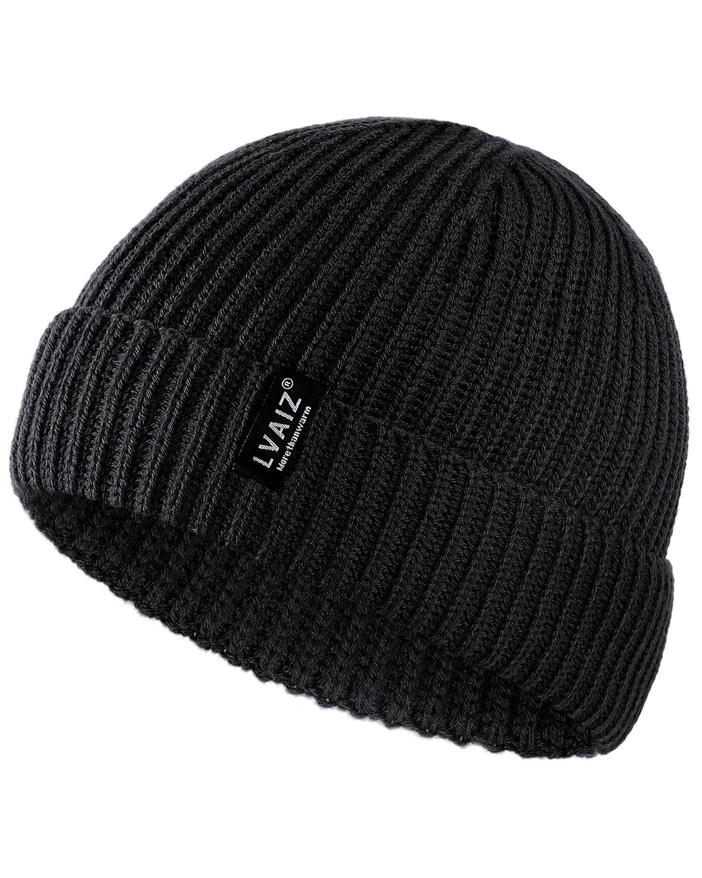 Winter Knitted Fishermen Beanie Hats for Men Wool Short Cuffed Skull Cap