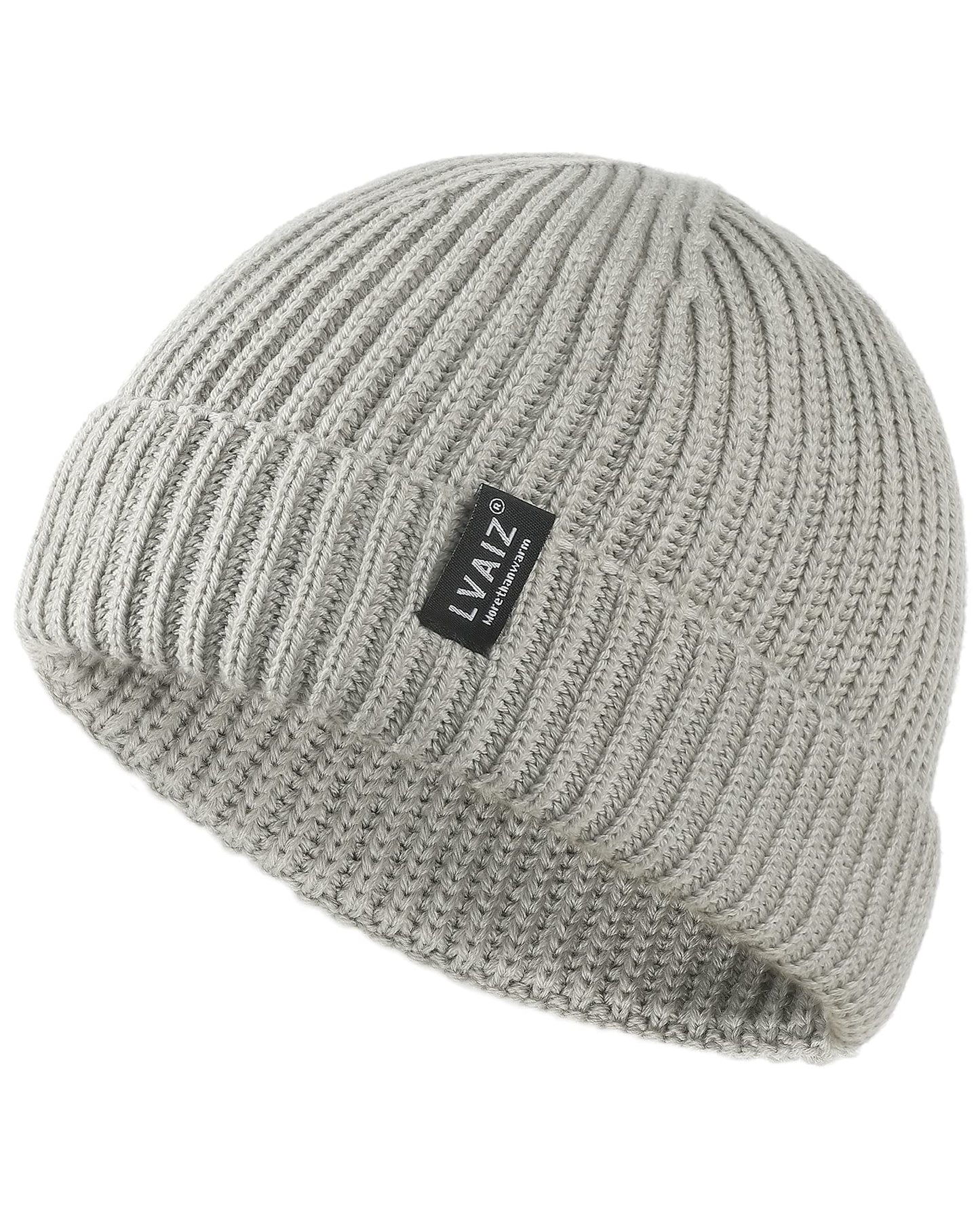 Winter Knitted Fishermen Beanie Hats for Men Wool Short Cuffed Skull Cap