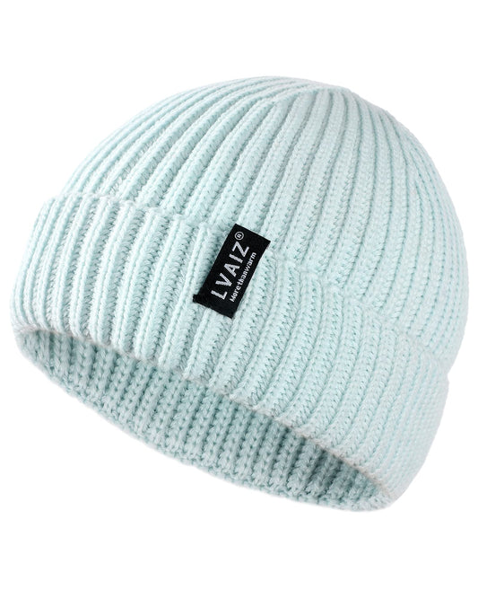 Winter Knitted Fishermen Beanie Hats for Men Wool Short Cuffed Skull Cap