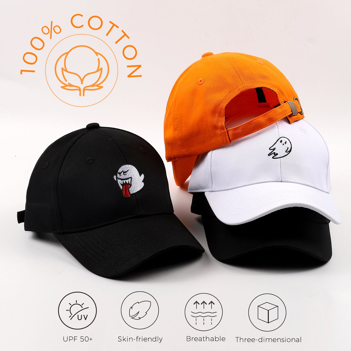 Adjustable Halloween Ghost Baseball Caps