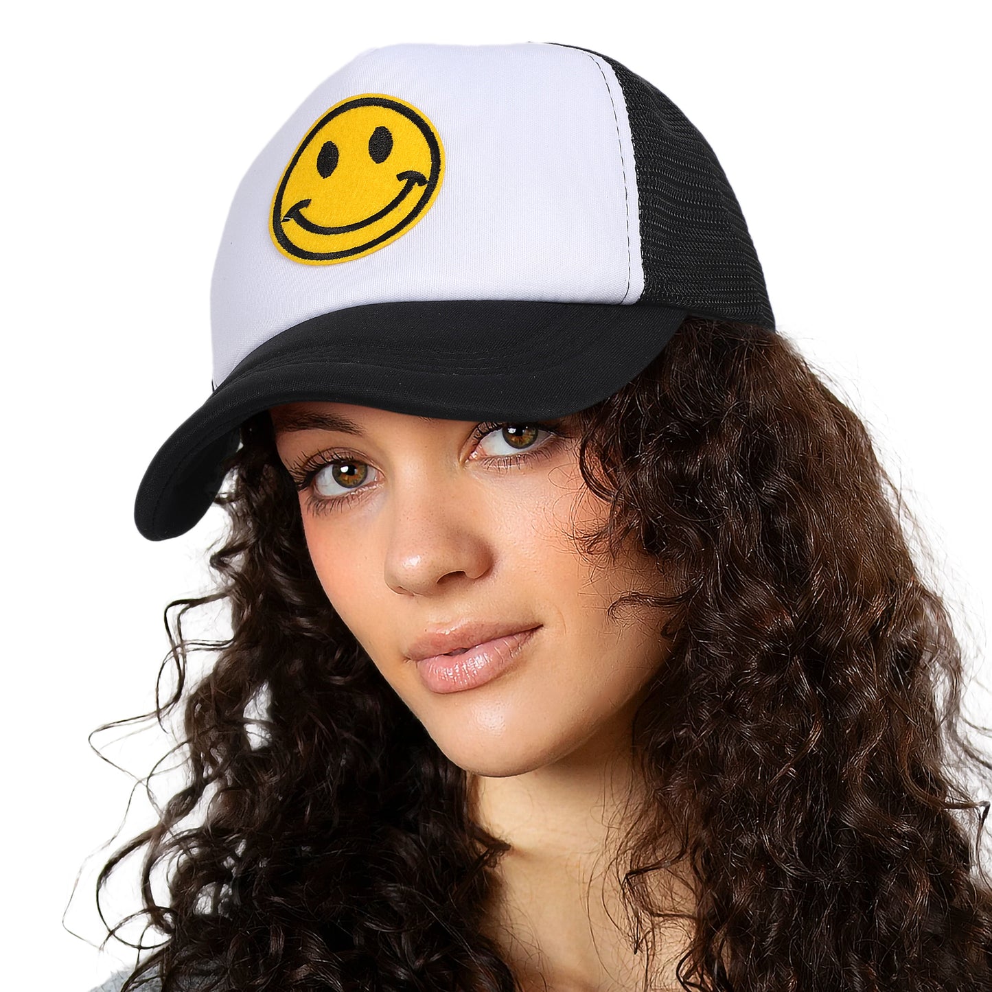 🔥Limited Time Offer🔥 Women Snap Backs Caps for MenSmiley Face Mesh Baseball Hat