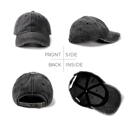 Washed Cotton Baseball Cap for Men Women
