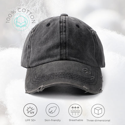 Washed Cotton Baseball Cap for Men Women