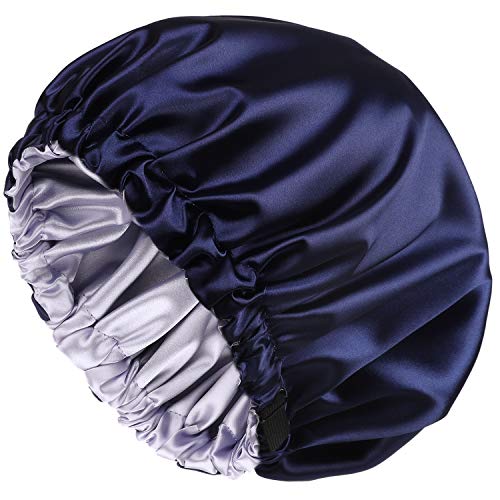 AmazerBath Satin Silk Bonnet Double Layer Reversible Sleeping Cap 2 Pack