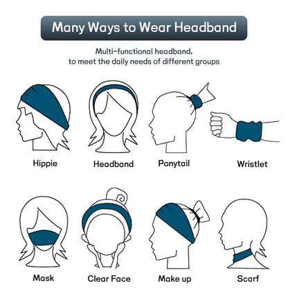 Wide Headbands Cotton Soft Elastic Fashion Hair Bands(Pack of 3)