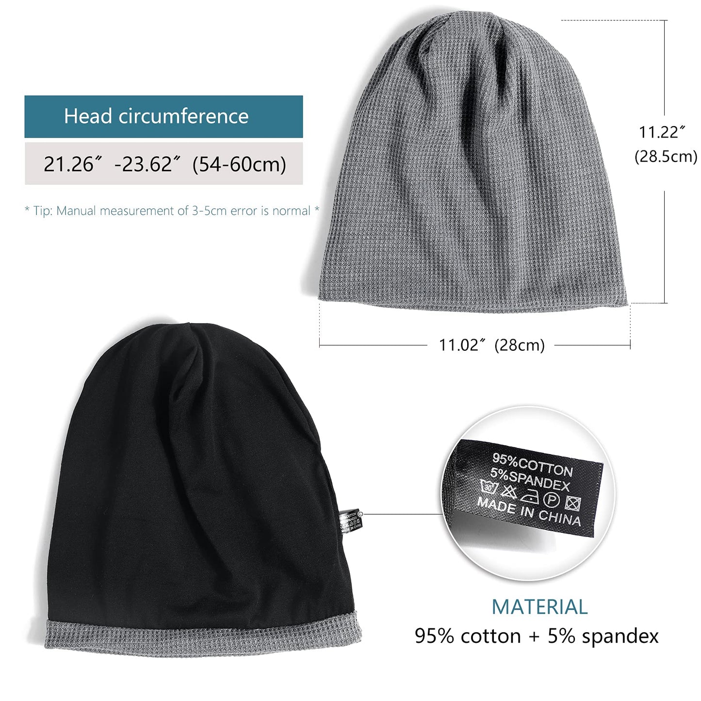 Lvaiz Knitted Beanie Waffle Slouchy Skullcap