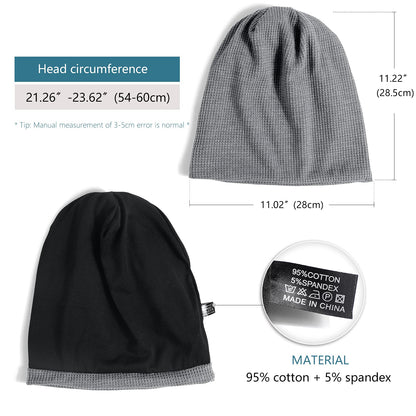 Lvaiz Knitted Beanie Waffle Slouchy Skullcap