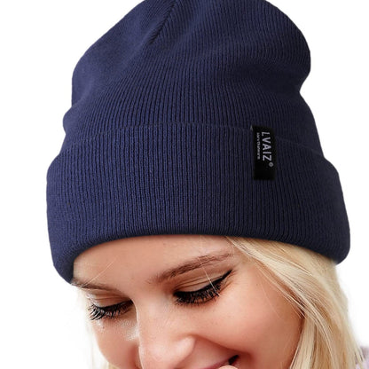 Knitted Beanie Slouchy Cuffed Rib Knit Watch Hat