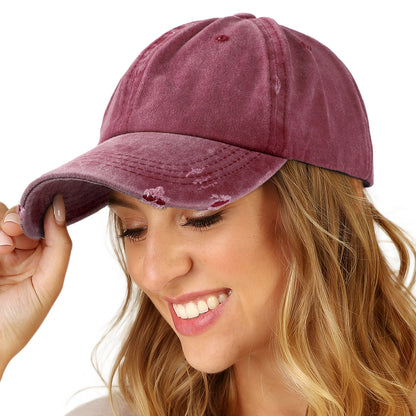 Washed Cotton Baseball Cap for Men Women