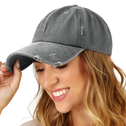 Washed Cotton Baseball Cap for Men Women