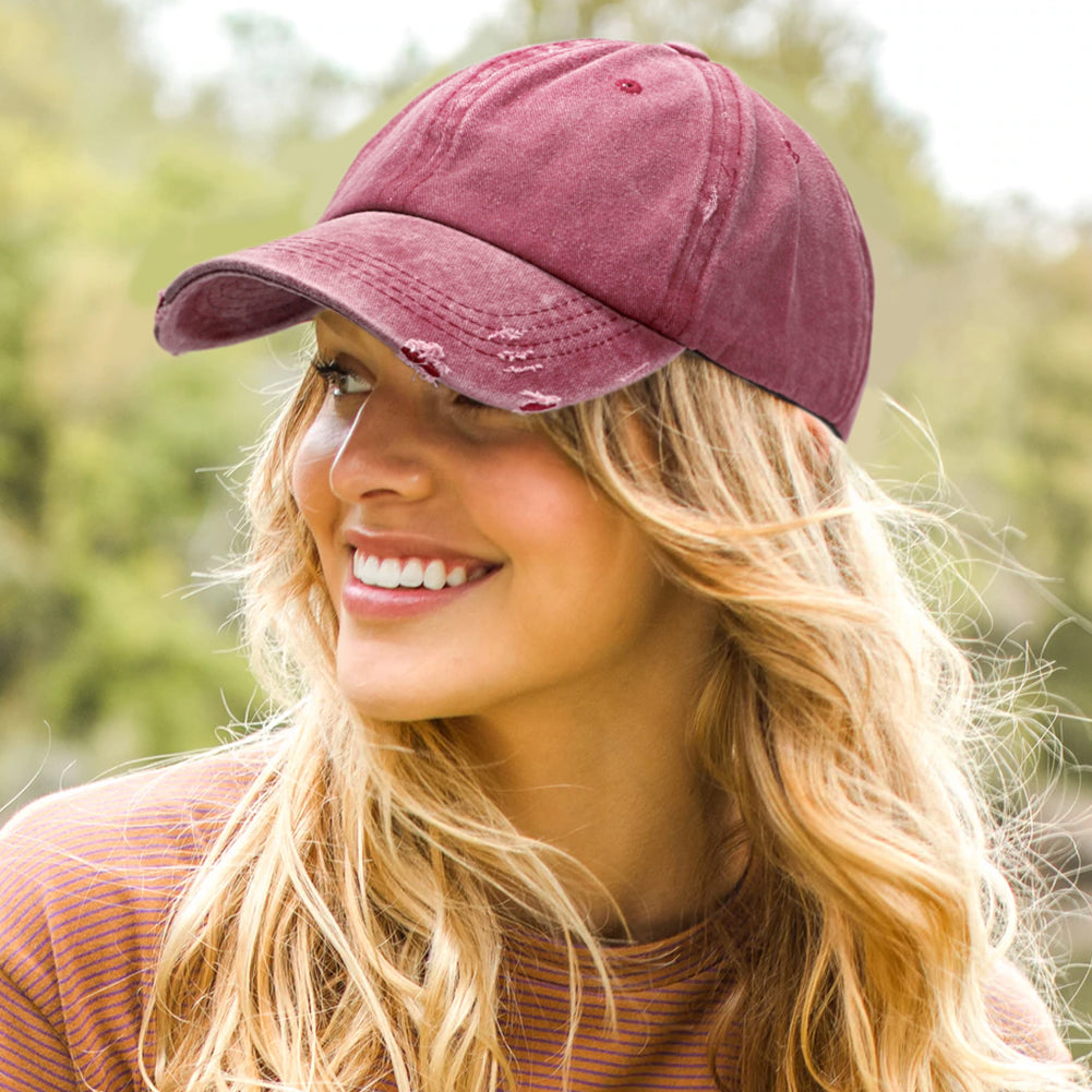 Washed Cotton Baseball Cap for Men Women