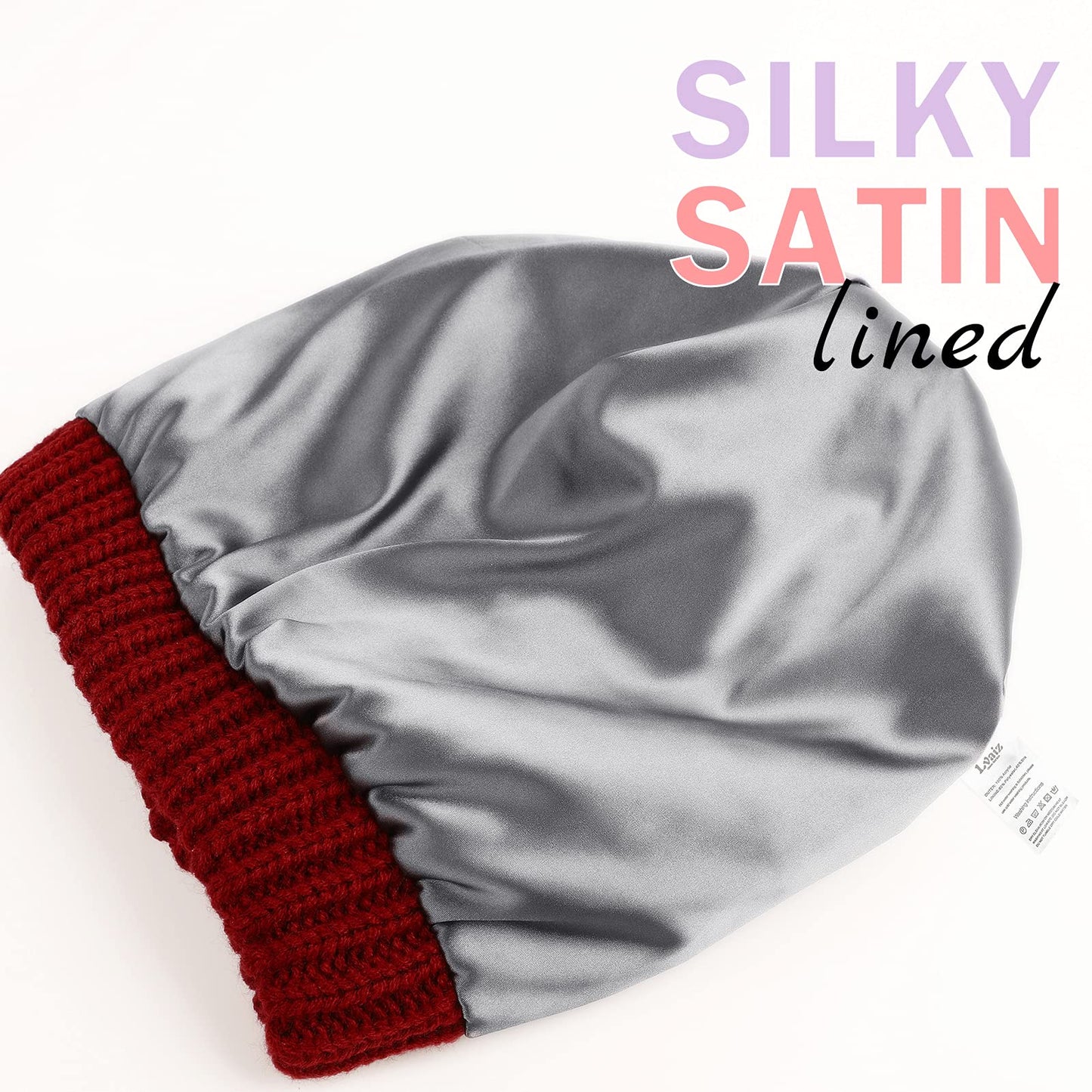 Satin Lined Winter Beanie Hat